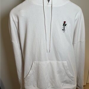 Empyre White Hoodie with Rose Detail